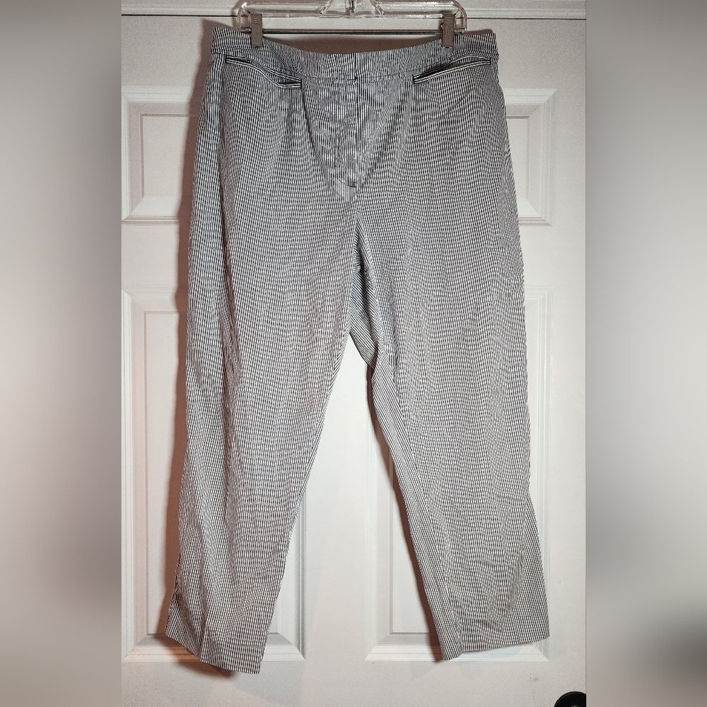 Women's Blue And White Striped Pants No Size Approx 20.5in Waist Across